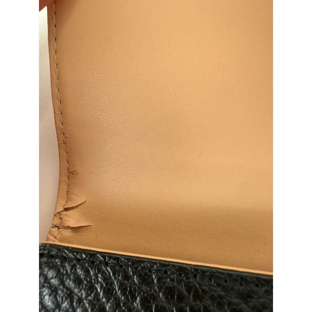 Kate Spade New York Pebbled Leather Trifold Wallet Cream Black Colorblock